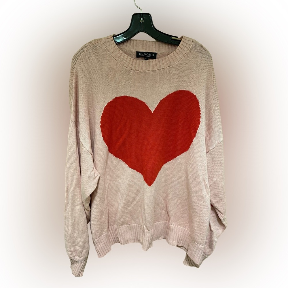 “Eloquii” Heart Sweater
Size 22/24
Worn Once for a few hours 
$30